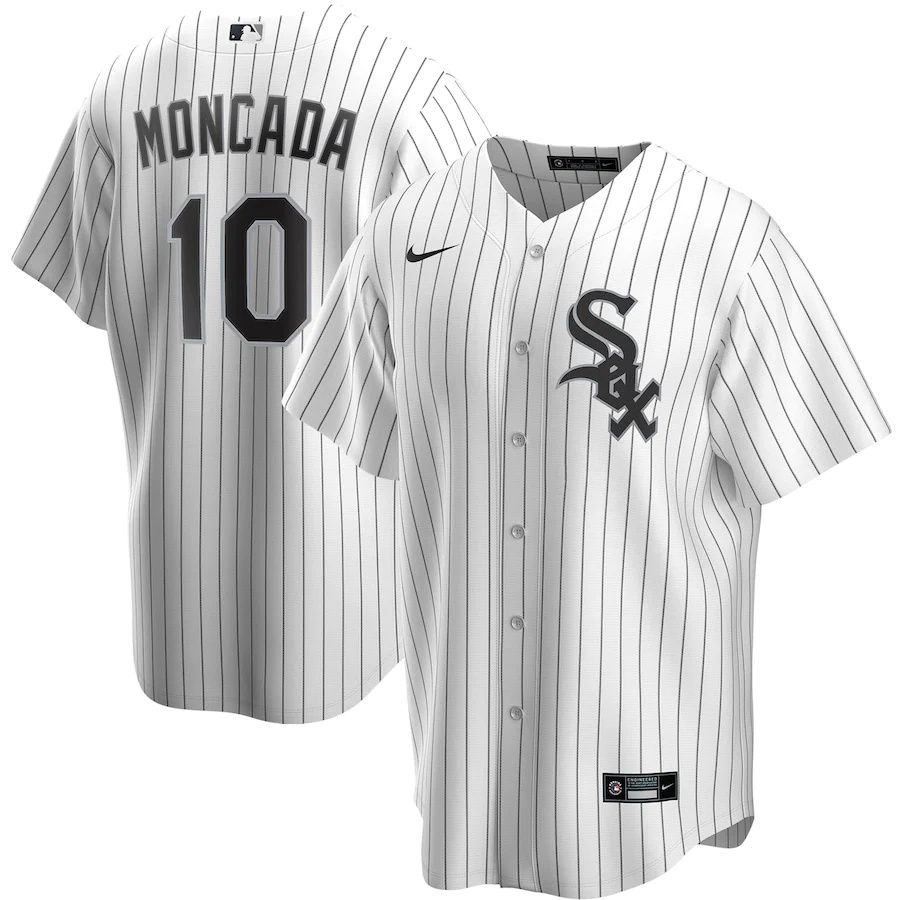 Mens Chicago White Sox #10 Yoan Moncada Nike White Home Replica Player Name MLB Jerseys->los angeles angels->MLB Jersey